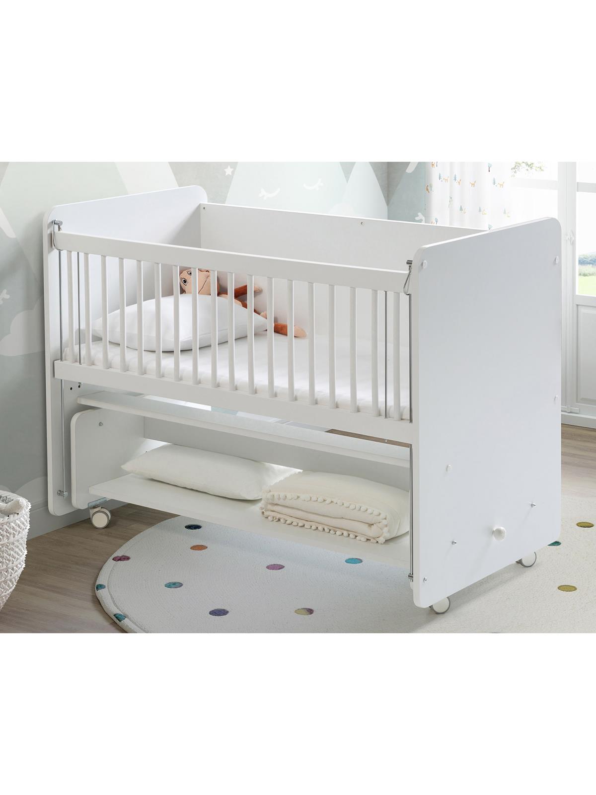 Babywhen Sallanan ve Tekerlekli Başucu Beşiği 60x120 cm-Beyaz