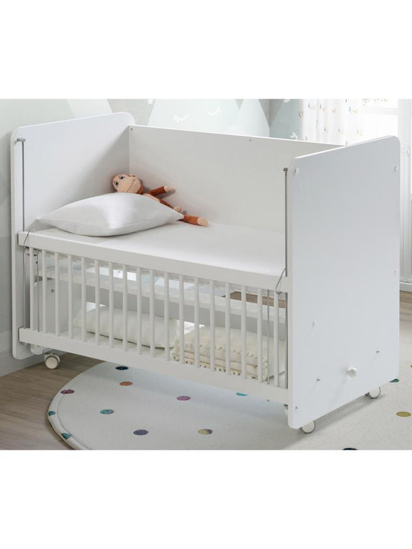 Babywhen Sallanan ve Tekerlekli Başucu Beşiği 60x120 cm-Beyaz