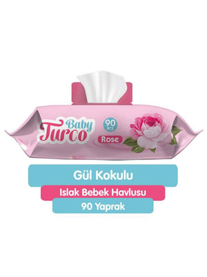 Baby Turco Gül 90 lı Islak Havlu Mendil