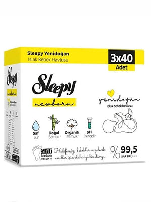 Sleepy Yenidoğan Islak Bebek Havlusu 3X40 Yaprak