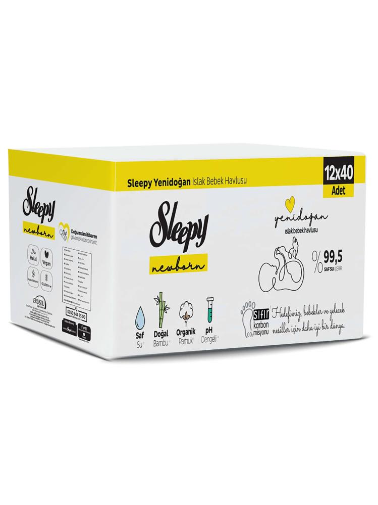 Sleepy Natural Yenidoğan Islak Pamuklu Bambu Havlu 12x40