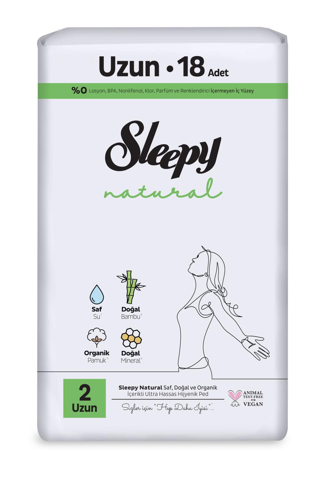 Sleepy Natural Süper Eco Uzun 18 adet