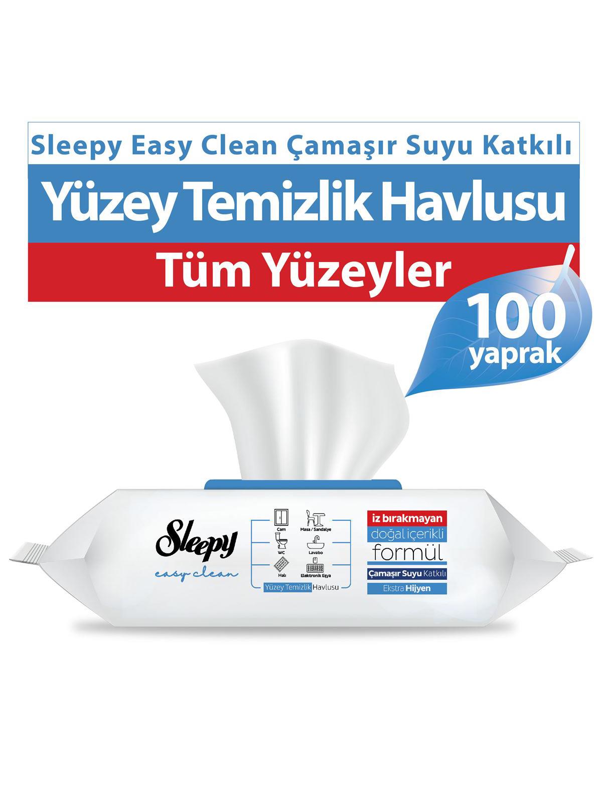 Sleepy Easy Clean Çamaşır Suyu Katkılı Yüzey Temizlik Havlusu 100 Adet