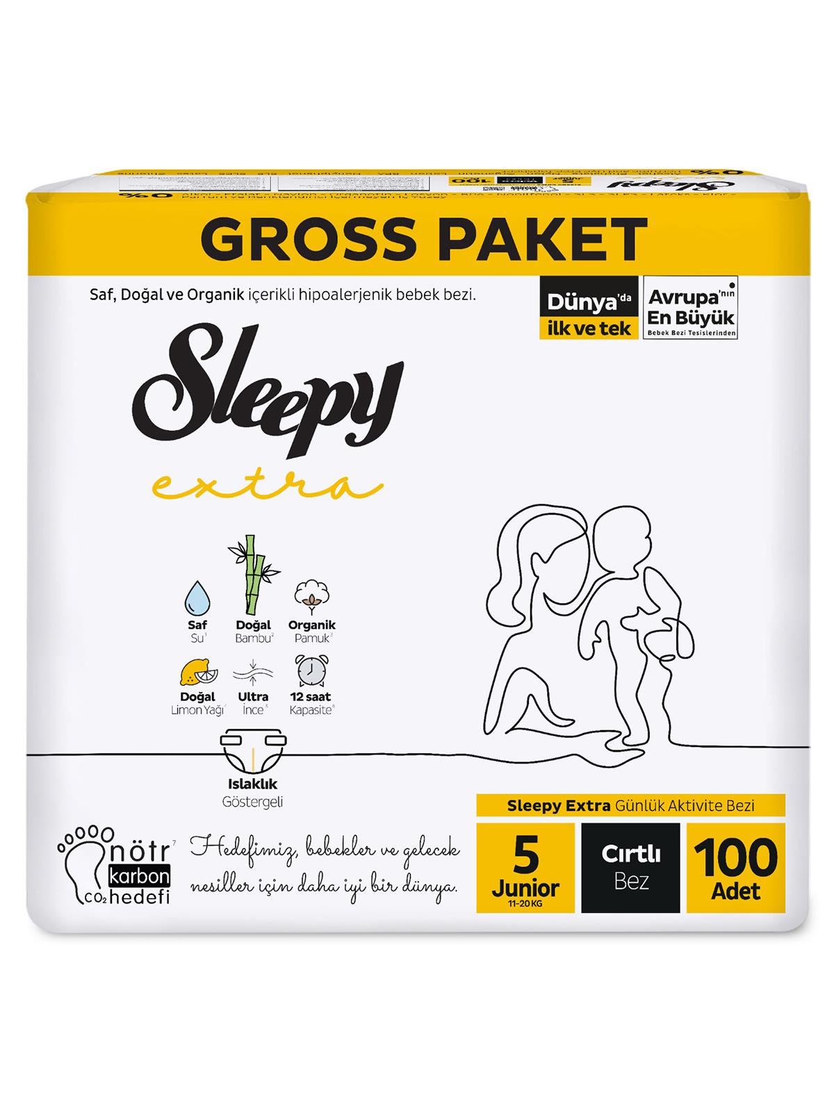Sleepy Extra Gross Bebek Bezi Junior 5 Numara 100 Adet