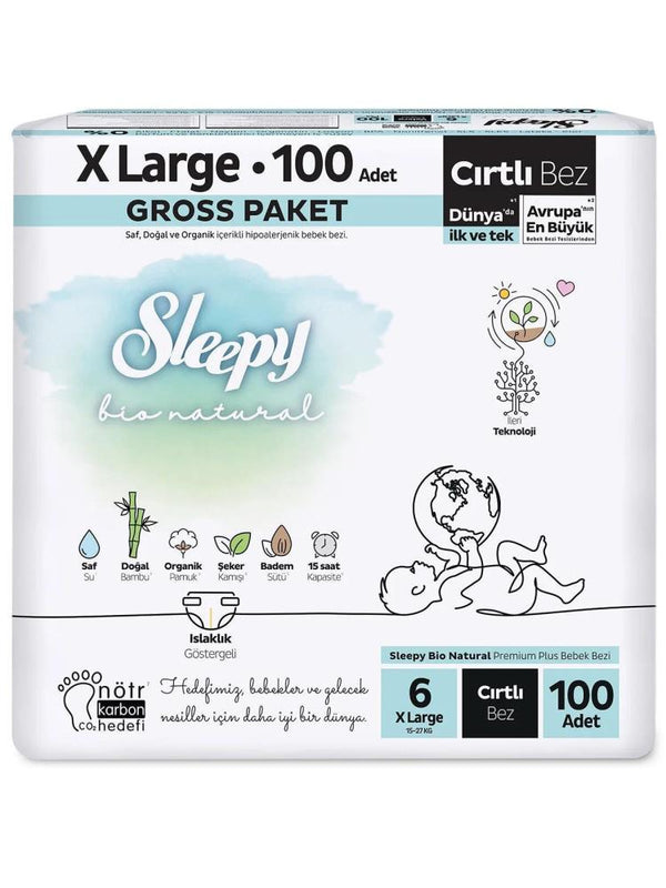 Sleepy Bio naturel Gross Xl 100'lü