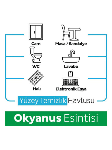Sleepy Yüzey Temizleme Okyanus Esintisi 100'lü