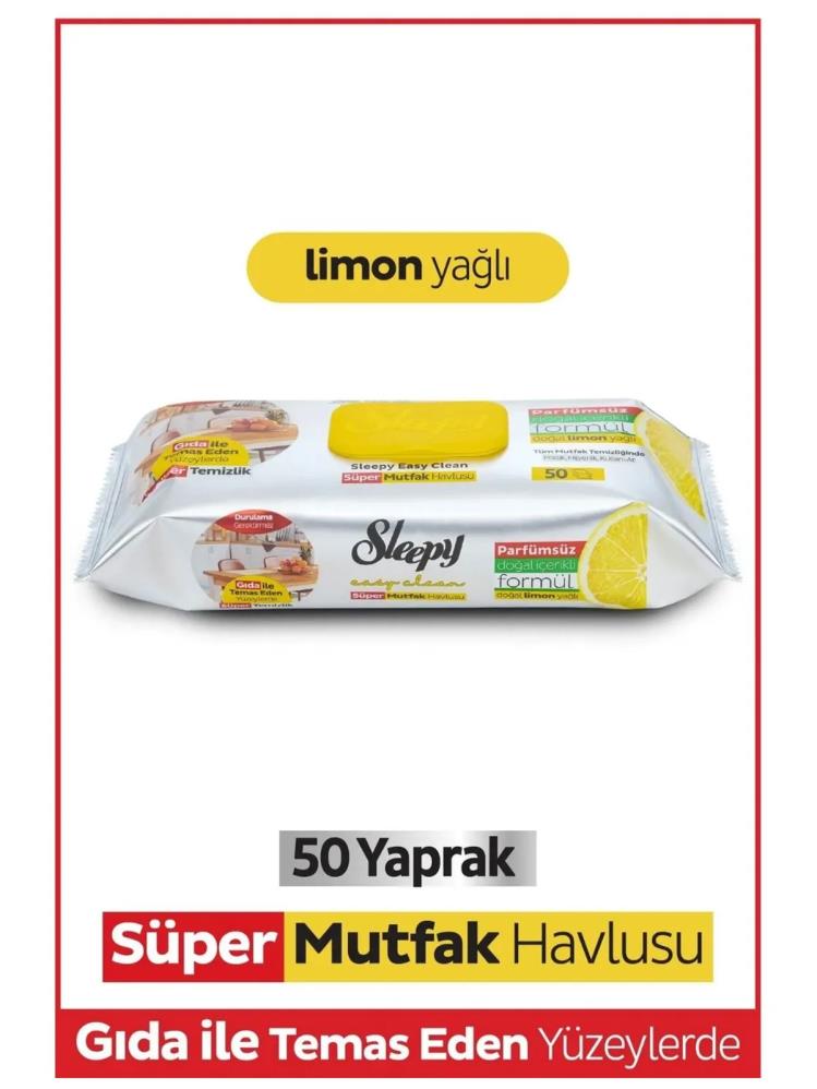 Sleepy Mutfak Havlusu Limon 50'li