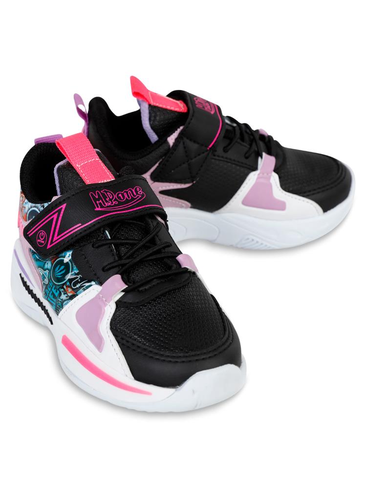 Mpone Pt Sports Casual Kız Çocuk Spor Ayakkabı 26-30 Numara - Siyah