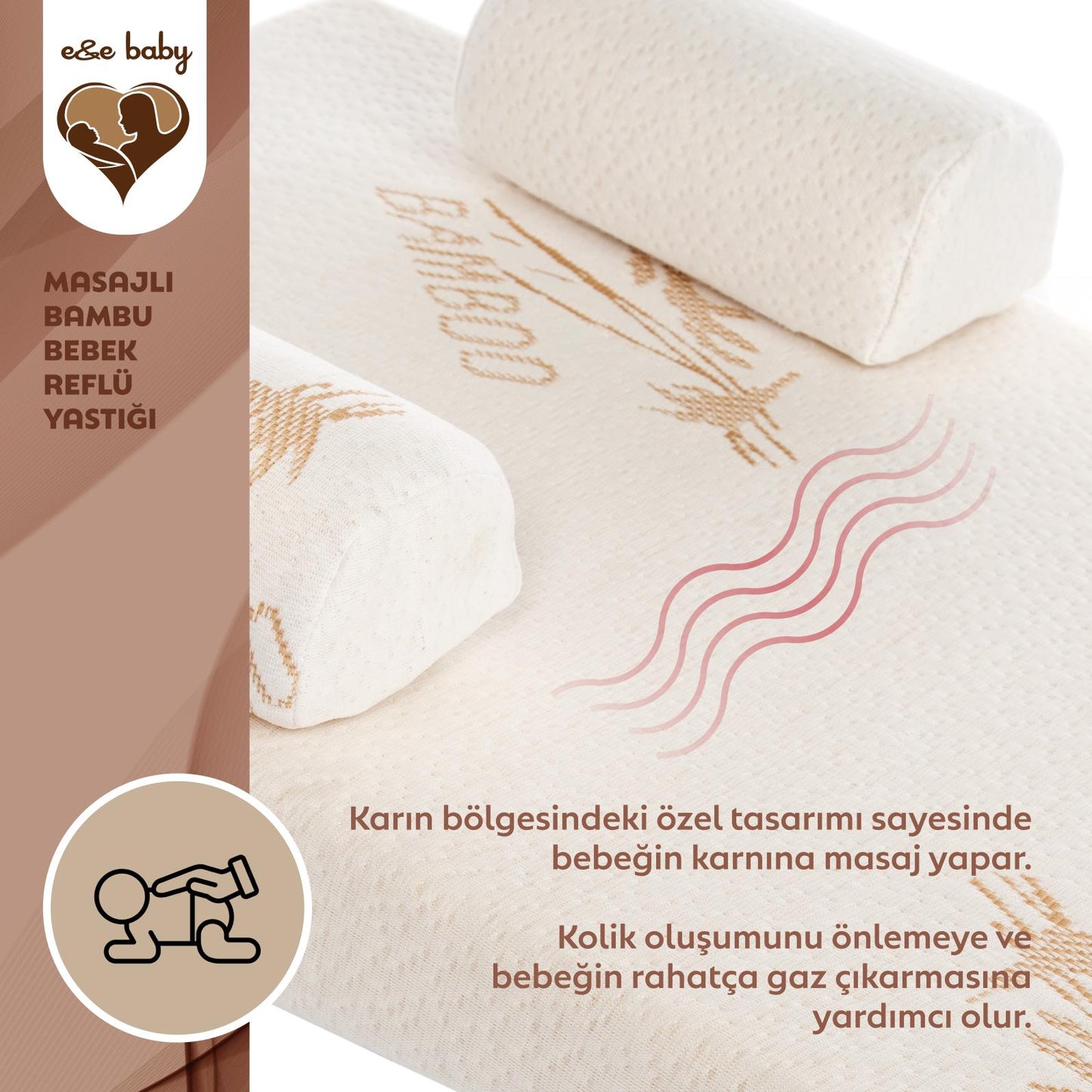 E&E Baby Masajlı Bambu Reflü Yatağı