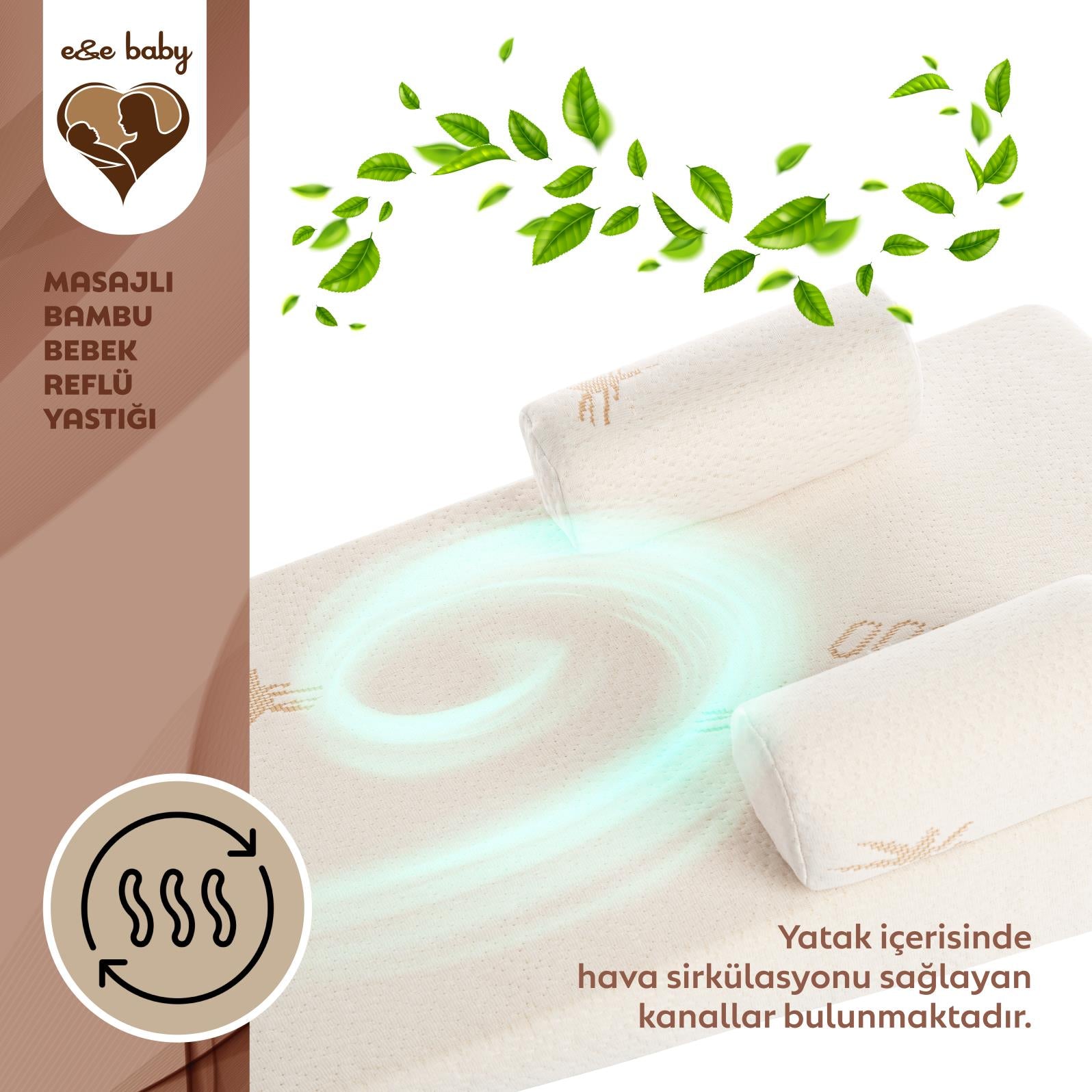 E&E Baby Masajlı Bambu Reflü Yatağı