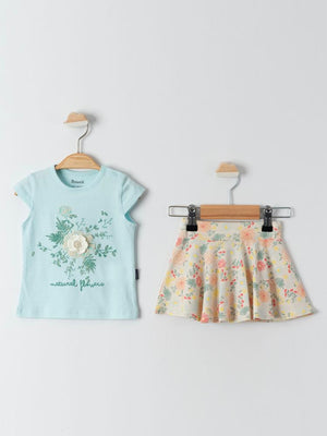 Miniworld Naturel Çiçekli 6-18 Ay Takım - Yeşil