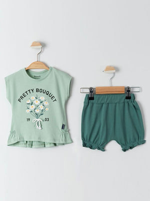 Miniworld Daisy Şortlu 6-18 Ay Takım - Haki