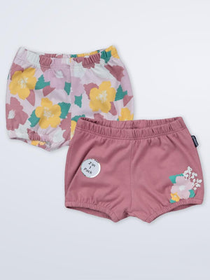 Miniworld Floral 2'in 1 Pack 3-12 Ay Şort - Lila