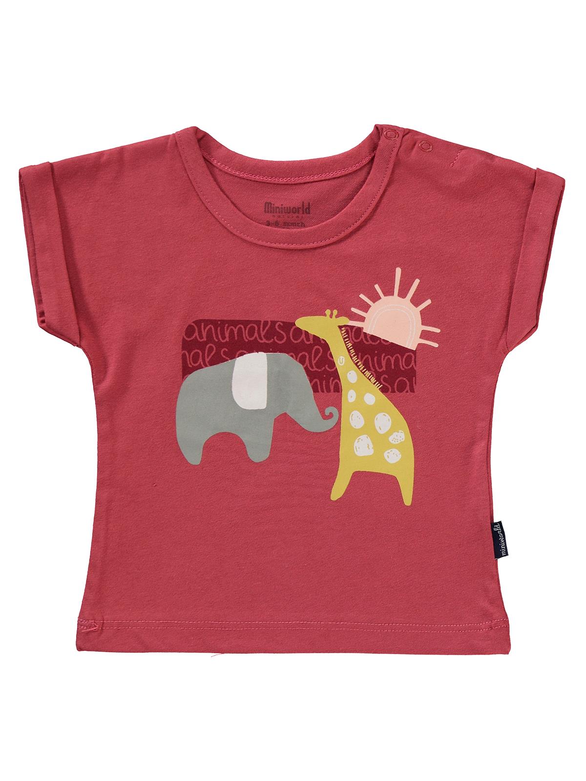 Minidünya Tekstil Renkli Figürlü 2'in 1 Pack 3-12 Ay Tişört - Turuncu