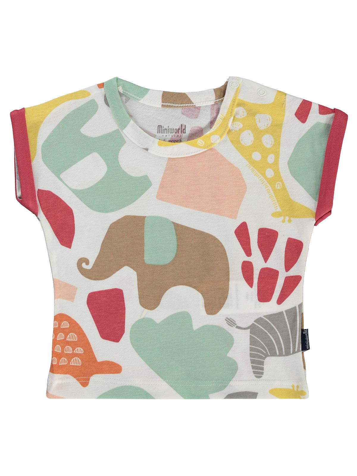 Minidünya Tekstil Renkli Figürlü 2'in 1 Pack 3-12 Ay Tişört - Turuncu