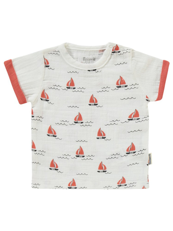 Miniworld Baskılı Müslin Şortlu 6-18 Ay Takım - Turuncu