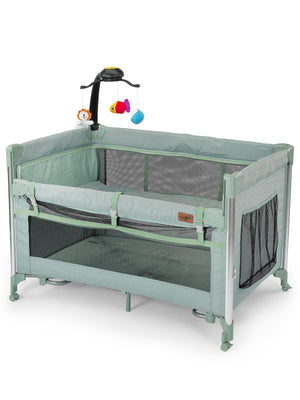 Baby2Go Luna Otomatik Anne Yanı Oyun Parkı 70x110 Cm - Yeşil