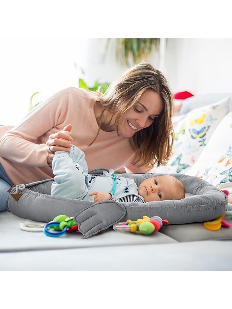Wellgro Melek Kanatlı Oyuncak Barlı Anne Yanı Babynest - Gri