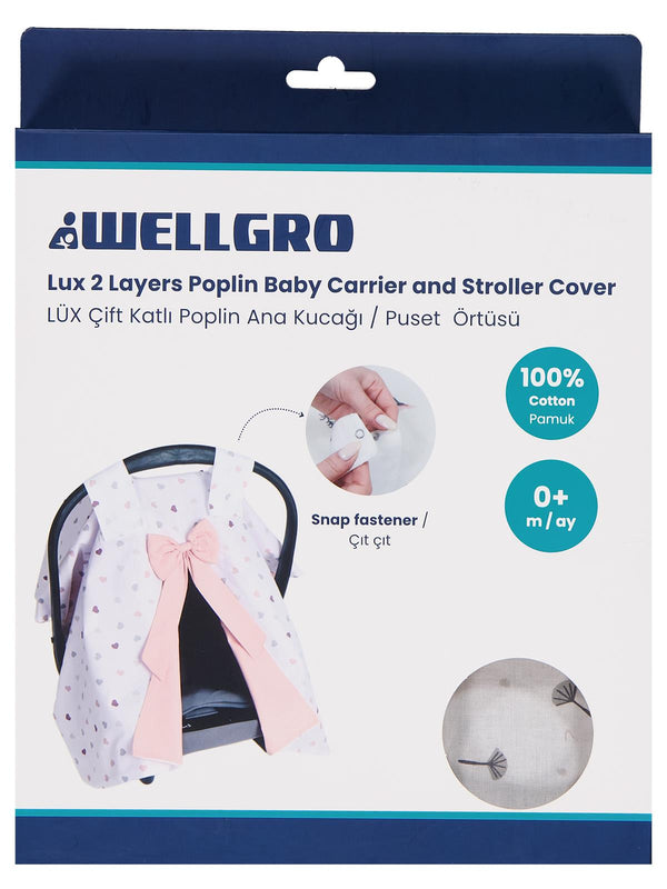 Wellgro Lüks Çift Katlı Poplin Puset Örtüsü - Bej