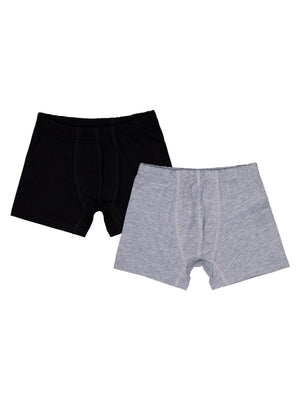 Domi Kids Gri-Siyah 2-8 Yaş Erkek Çocuk 2'li Boxer