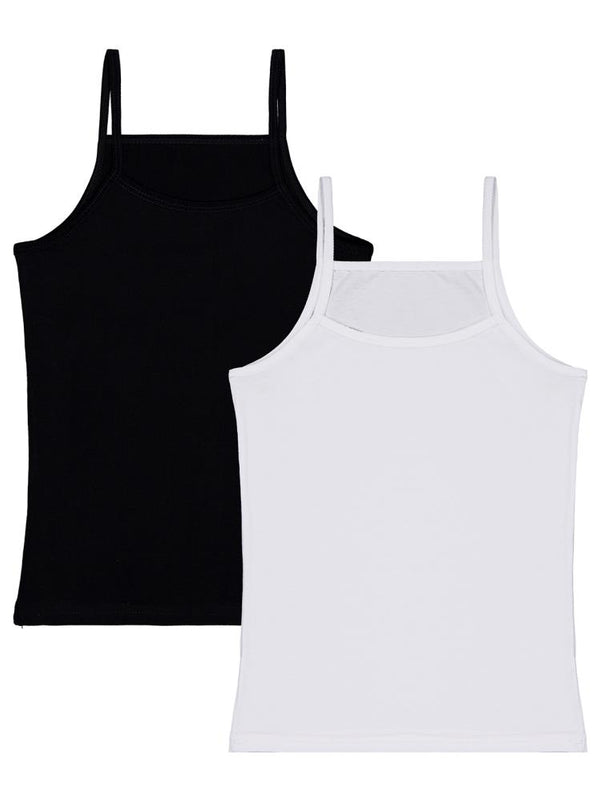 Domi Kids Siyah-Beyaz 2-8 Yaş Kız Çocuk 2'li Atlet