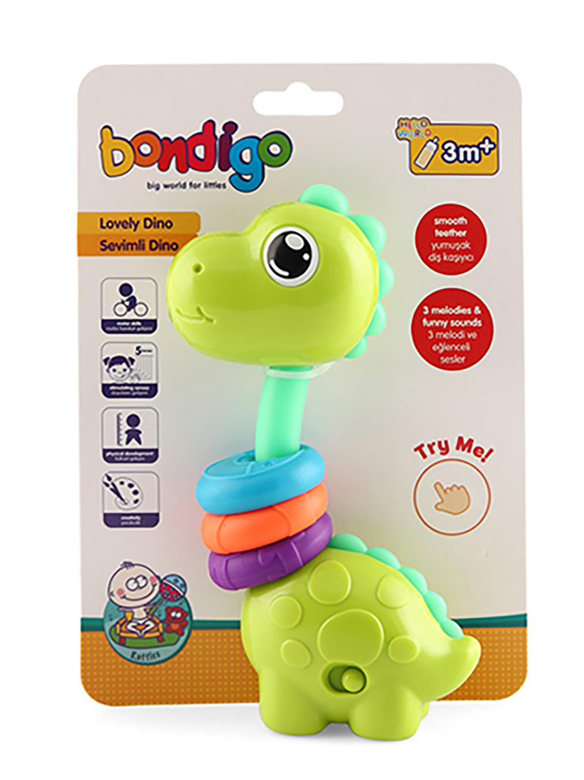 Bondigo Sevimli Dino - Işıklı Müzikli Çıngırak - Yeşil