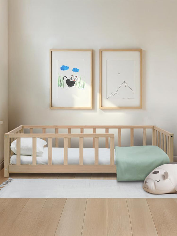 Kukka Doğal Ahşap Montessori Çocuk Karyolası 80x160 cm