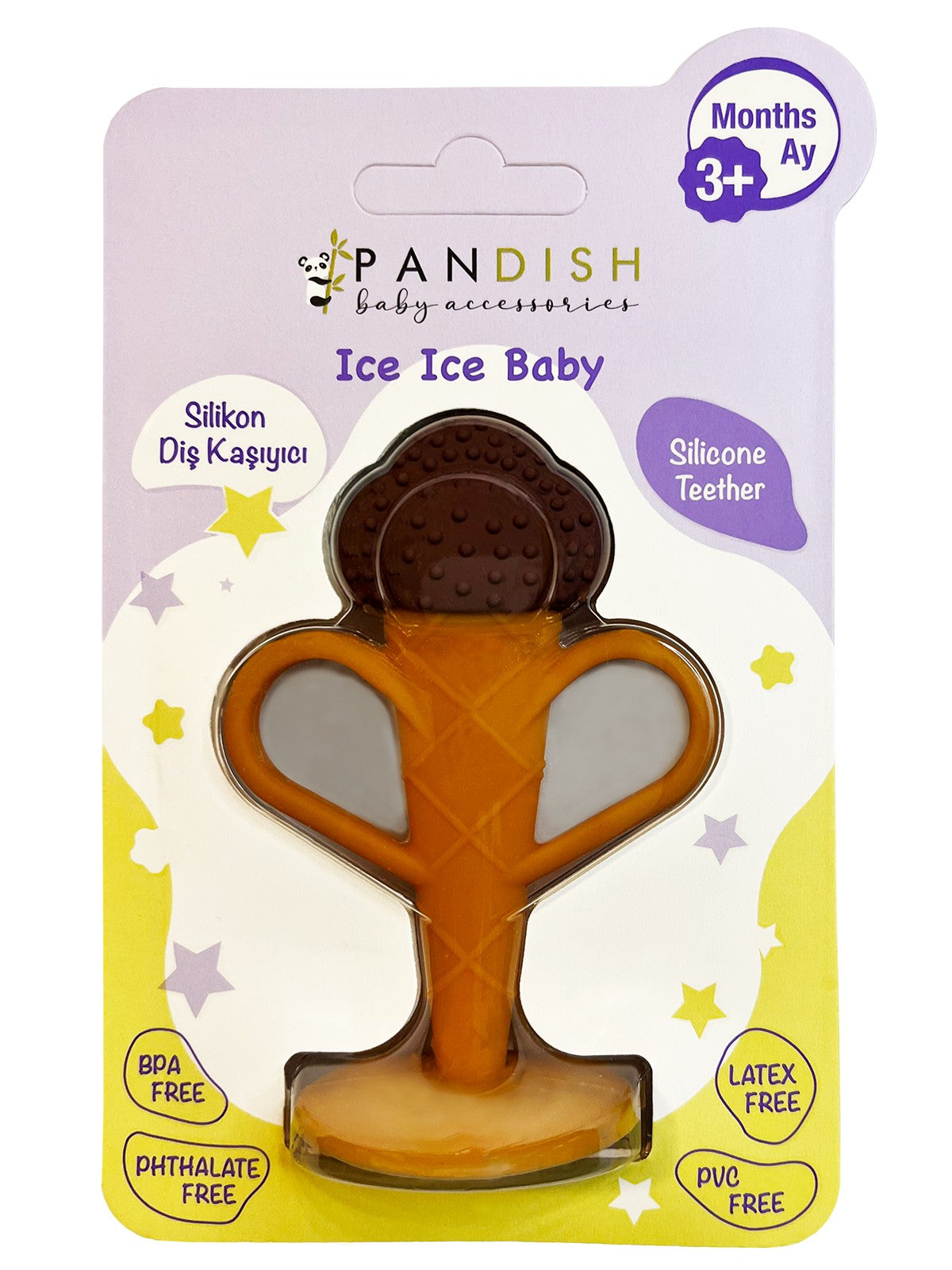 Pandish Ice Baby Silikon Diş Kaşıyıcı - Kahverengi