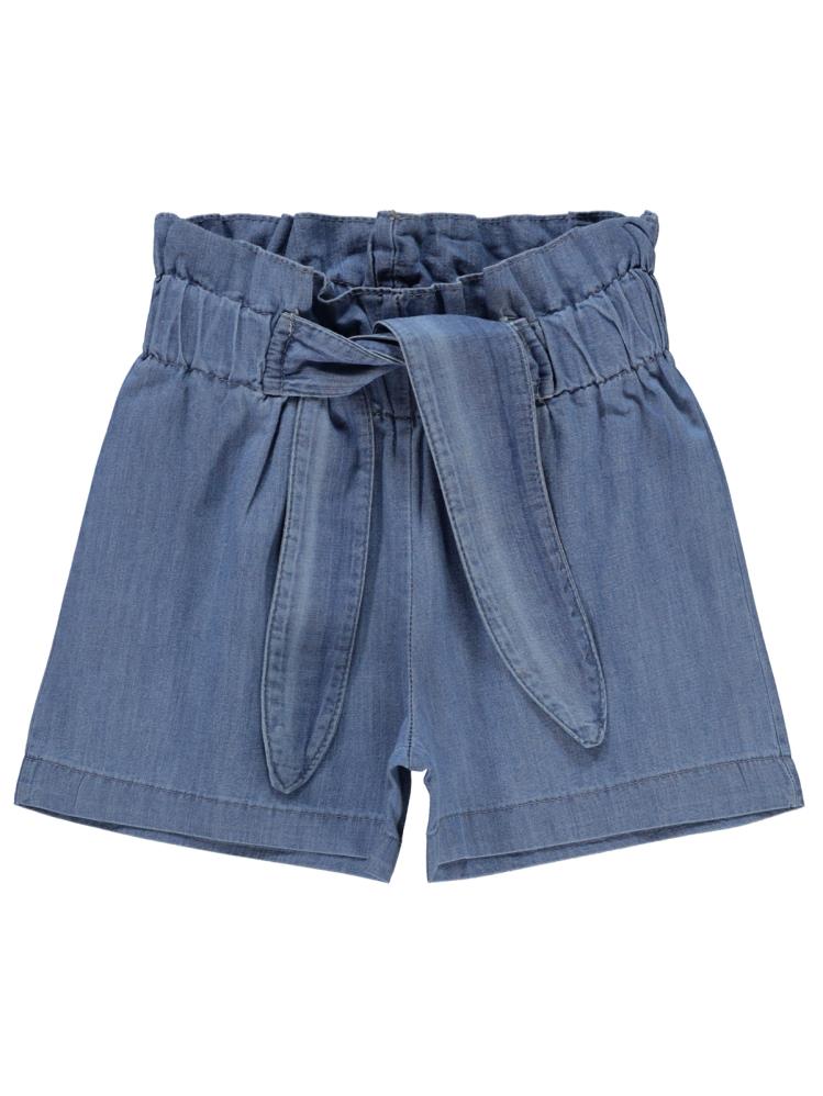 Civil Girls Beli Fırfırlı 2-5 Yaş Şort - Mavi