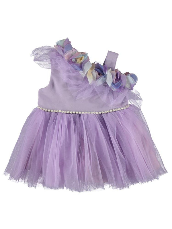 Civil Baby Askılı Gül Aksesuarlı 6-18 Ay Elbise - Lila