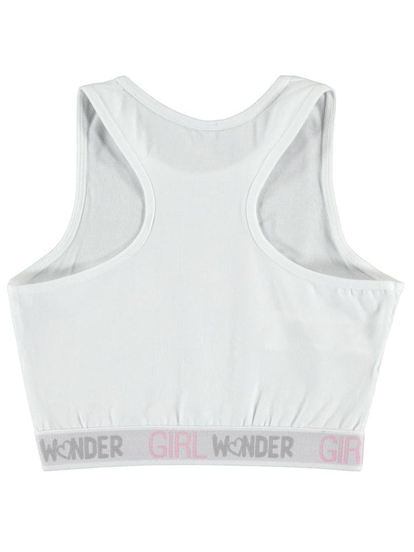 Civil Girl Wonder Baskı 8-12 Yaş Büstiyer - Beyaz