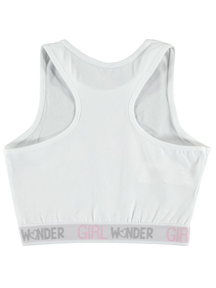 Civil Girl Wonder Baskı 8-12 Yaş Büstiyer - Beyaz