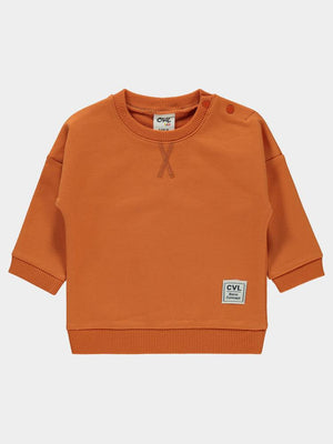 Civil Baby Basic Civil Arma Etiketli 6-18 Ay Sweatshirt - Turuncu