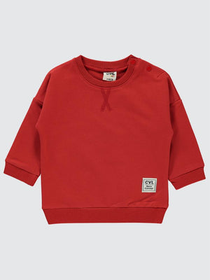 Civil Baby Basic Civil Arma Etiketli 6-18 Ay Sweatshirt - Kırmızı