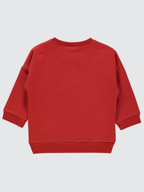 Civil Baby Basic Civil Arma Etiketli 6-18 Ay Sweatshirt - Kırmızı