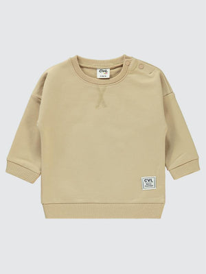 Civil Baby Basic Civil Arma Etiketli 6-18 Ay Sweatshirt - Kahverengi