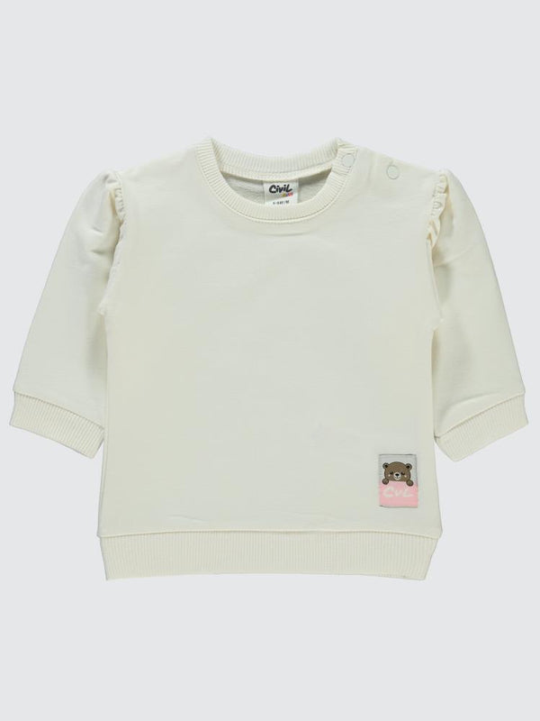 Civil Baby Basic Arma Etiketli 6-18 Ay Sweatshirt - Ekru