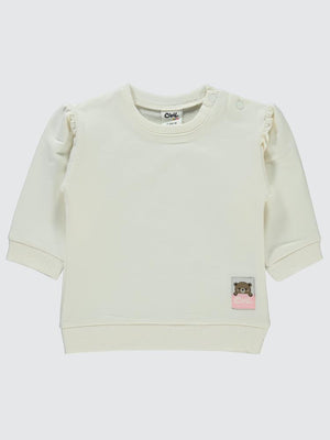 Civil Baby Basic Arma Etiketli 6-18 Ay Sweatshirt - Ekru