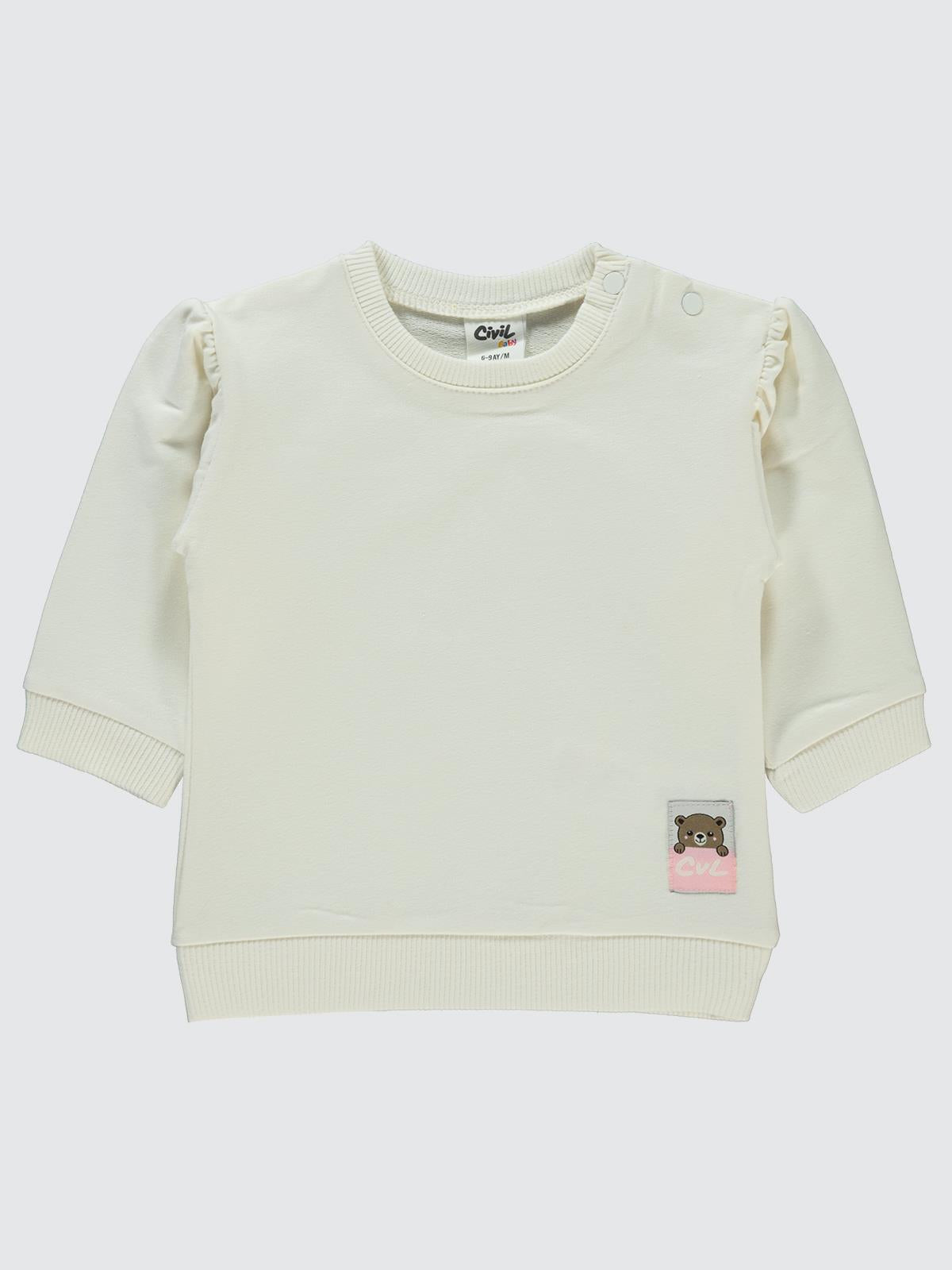 Civil Baby Basic Arma Etiketli 6-18 Ay Sweatshirt - Ekru