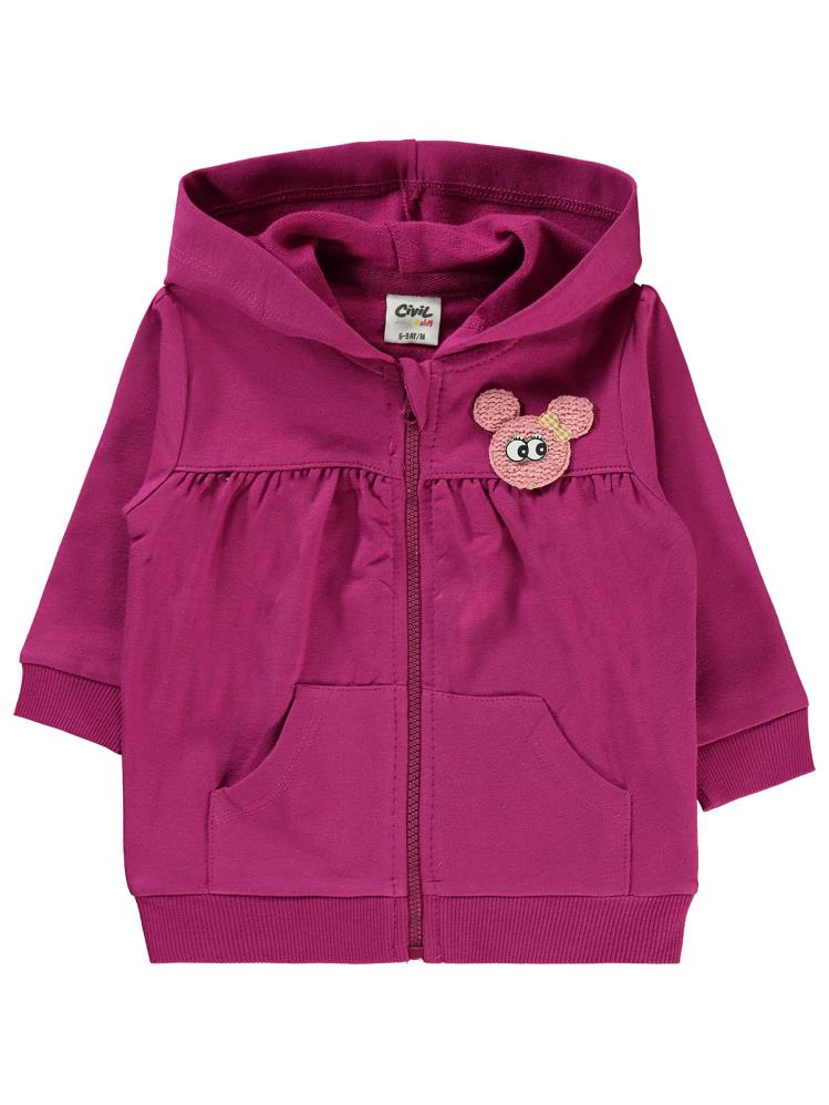 Civil Baby Büzgülü Aksesuarlı 6-18 Ay Hırka - Lila