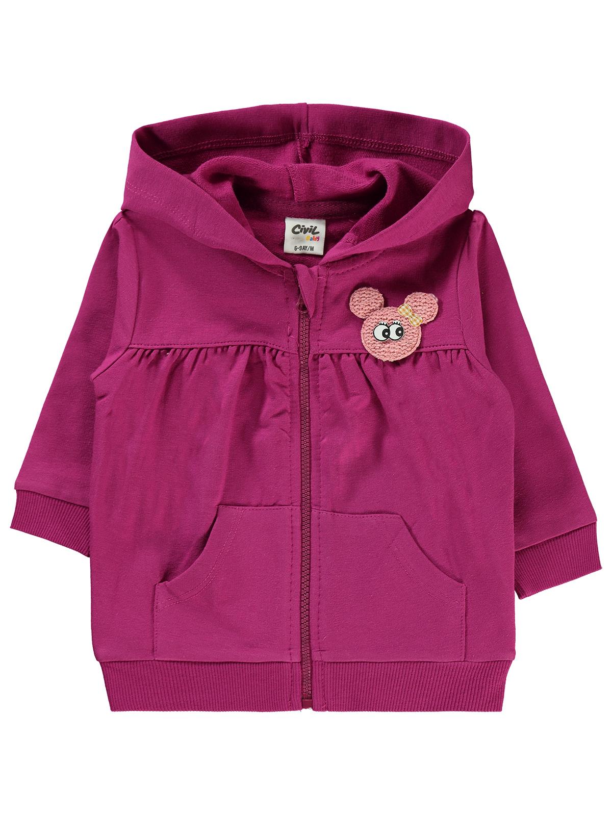 Civil Baby Büzgülü Aksesuarlı 6-18 Ay Hırka - Lila