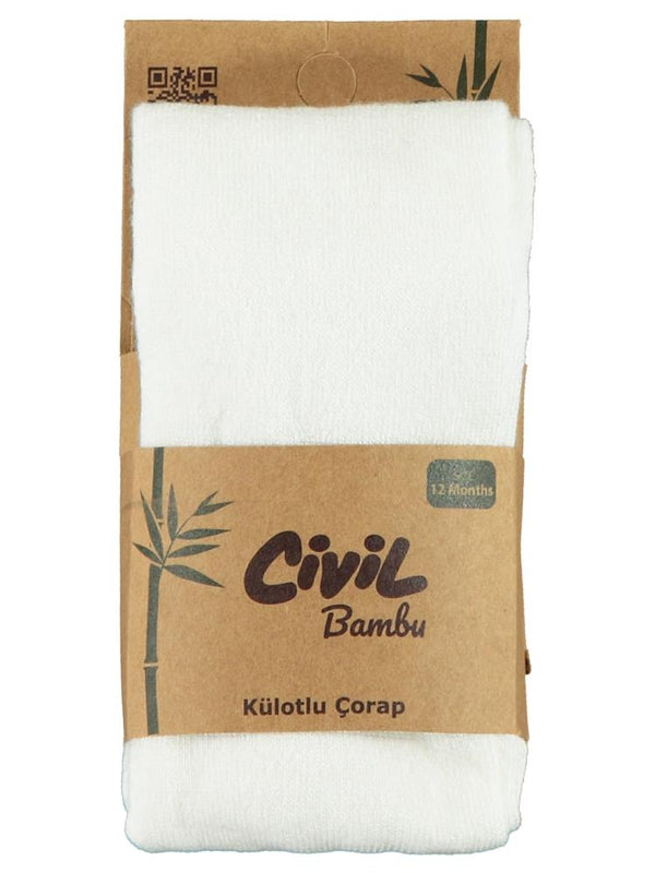 Civil Baby Kız Bebek Bambu Külotlu Çorap 1-12 Ay - Ekru