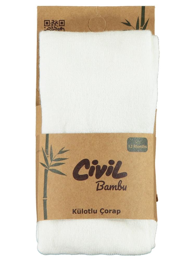 Civil Baby Kız Bebek Bambu Külotlu Çorap 1-12 Ay - Ekru