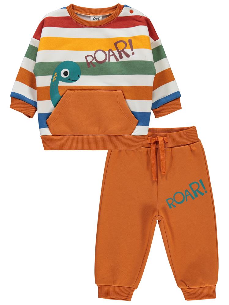 Civil Baby Renkli Çizgi 2'Li 6-18 Ay Takım - Turuncu