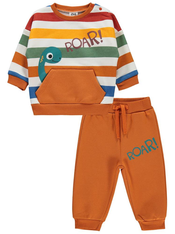 Civil Baby Renkli Çizgi 2'Li 6-18 Ay Takım - Turuncu