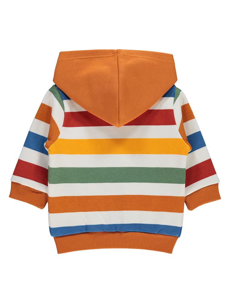 Civil Baby Renkli Çizgi Dino Etiketli 6-18 Ay Hırka - Turuncu