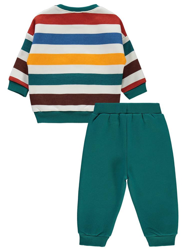 Civil Baby Renkli Çizgi 2'Li 6-18 Ay Takım - Yeşil