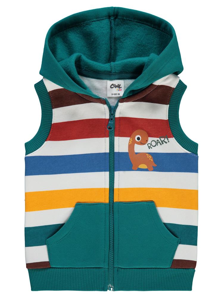 Civil Baby Renkli Çizgi 6-18 Ay Yelek - Yeşil