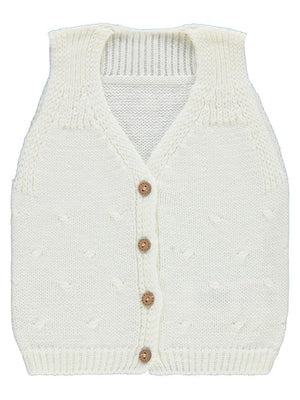Civil Baby Örgü Desenli 3-18 Ay Yelek - Ekru