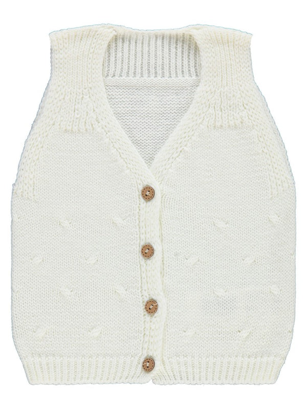 Civil Baby Örgü Desenli 3-18 Ay Yelek - Ekru